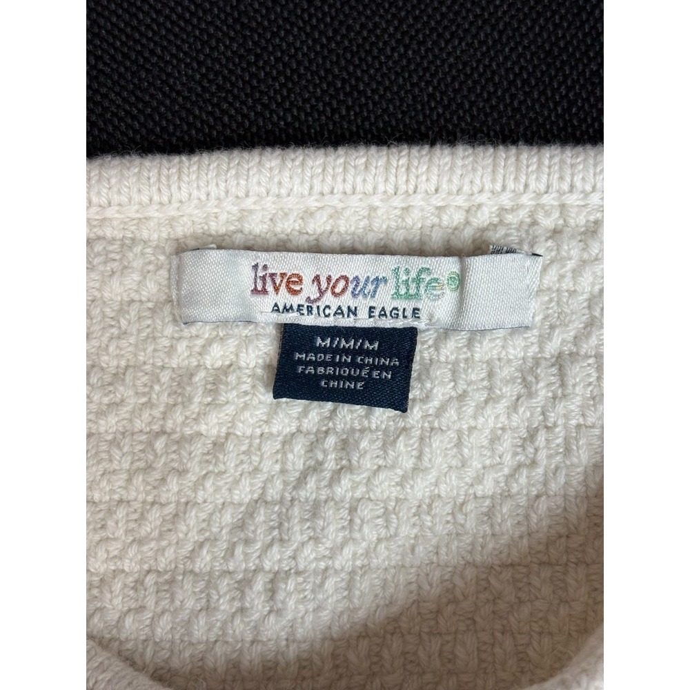 American Eagle "Live Your‎ Life" Pride Rainbow Boho Cropped Tube Top Womens Sz M - Picture 4 of 4